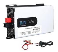 5000/6000/8000/10000/12000 W Onduleur Chargeur Sinusoïdal Pur Haute Puissance Onduleur 12/24/48/60/72/96V CC vers 110 V/220 V CA avec Écran LCD, pour Maison, Véhicules, Ordinateurs Portables