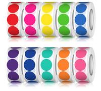 5000 Pcs 20mm Gommettes Autocollantes Rondes, 10 Couleurs Gommettes Rondes Multicolore, Pastille Autocollante Couleur Codage Étiquettes pour Fournitures de Bureau École Calendriers Famille