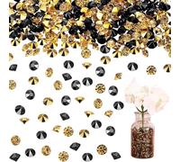 5000 Pièces de Cristaux Décoratifs Noirs et Or, Diamants Acryliques de 4mm, Parfaits pour DIY, Mariages, Fêtes et Décoration de Table