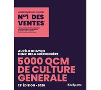 5000 QCM de culture générale 2025-2026 13e édition - Aurélie Ohayon - Studyrama Eds - broché - Scolaire / Universitaire