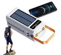 50000mAh Survival Gear with Light 4 Outputs and 3 Inputs Built-in Cables| Solar Battery Bank | 120W Portable Charger for Camping Backpacking Hiking Fishing Outdoor Activities