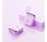 (5000mAh¿Purple) Batterie de rechange Portable 120W, charge rapide, 20000mAh, 2 câbles intégrés, pour IPhone 13 14 15 16, Samsung Huawei Xiaomi
