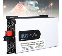 5000W 6000W 8000W 9000W 12000W Convertisseur Pur Sinus DC 12V 24V 48V 60V 72V 96V à AC 220V/230V -2 Prises AC Onduleur Solaire à Onde Sinusoïdale Pure Transformateur,8000W-24V