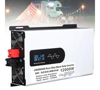 5000W 6000W 8000W 9000W 12000W Convertisseur Pur Sinus DC 12V 24V 48V 60V 72V 96V à AC 220V/230V -2 Prises AC Onduleur Solaire à Onde Sinusoïdale Pure Transformateur,12000W-24V