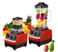 5000W Robot Cuisine Multifonctions, 2-In-1 Blender Smoothie Professionnel avec 2 Bol verre 2L,Ergonomique,15 Réglages Vitesse, pour Smoothies, Shakes, Aliments, Glace PiléE (Mise à niveau du moteur)
