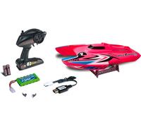 500108037 Race Shark Fd 2.4G 100% Rtr Rose-Bateau Radiocommandé Pour Enfants À Partir De 8 Ans,Bateau Rc,Bateau Rc Rtr,Jusqu'À 25 Km/H,100% Rtr (Ready To Run)