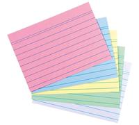 [50019380] herlitz Pack 200 Fiches Bristol A8 Lignées Couleurs assorties