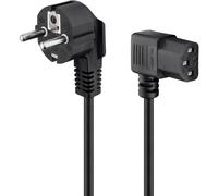 [50080] Goobay Cordon d'alimentation à angle Schuko IEC 320 C13 - CEE7 2 m noir