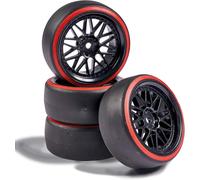 500900157 1:10 Jeu De Roues Drift (4) Noir/Rouge-Accessoires Pour Modèles Réduits,Pièces Détachées,Tuning,Pneus,Jeu De Pneus