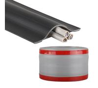 500cm Goulotte Passe Cable Sol en PVC, Autocollante, Découpable et Raccordable sur Mesure, pour La Maison et Le Bureau Sécurisée pour Les Animaux(Black,1x5x500cm)