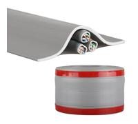 500cm Goulotte Passe Cable Sol en PVC, Autocollante, Découpable et Raccordable sur Mesure, pour La Maison et Le Bureau Sécurisée pour Les Animaux(Gray,0.5x3.5x500cm)