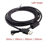 500CM Right Angle Câble USB 2.0 mâle vers Mini USB coudé à 90 degrés, 0.5m 1.8m 3m 5m 50cm 180cm pour appareil photo et tablette MP4