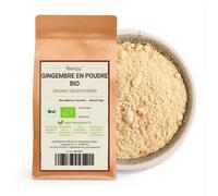 500g de gingembre BIO en poudre - Gingembre moulu comme condiment polyvalent ou ingrédient pour un délicieux thé au gingembre - emballés dans des emballages écologiques