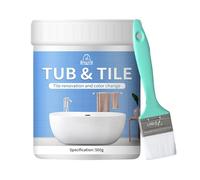 500g Peinture Pour Carrelage Salle De Bain, Peinture Baignoire Email Blanc, Kit De Réparation Pour Baignoire, Formule À Séchage Rapide Pour Carrelage, Métal, Douche, Évier, Éclats Et Éraflures