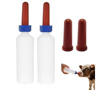 500ml Bouteille pour Veau, 2 pièce Bouteille de traite pour veaux + 4 pièce Sucette, Bouteille de lait d'élevage, Avec graduation transparente, convient aux veaux