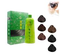 500ml Brimless Shampoo,Herbal Bubble Gray Hair Dye Shampoo, for White Hair Color Bubble Dye,Color Dye Shampoo for Women Men Easy to Use at Home (Brown Black)