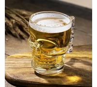 500ml Chope à Bière avec Tête de Mort Tasse à Whisky Crâne Tasse à Bière à Double Paroi Grand Capacité Verre à Bière Crâne KTV Bar Coupe Gothic Skull avec Poignée Cadeau pour Anniversaire Halloween