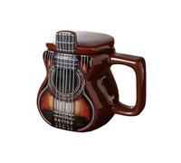 500ml Large Capacity Drink Tumbler with Lid - 3D Ceramic Guitar Mug | For Tea & Water | Christmas Gift for Men & Women | Travel, Cafe & Bookshelf Decor