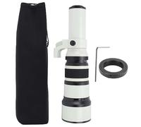 500mm F6.3 Objectif Téléobjectif à Focale Fixe avec Anneau Adaptateur T2 AF - Verre Optique Multicouche, Alliage Durable, Compatible Monture A pour Photo Animalière et Paysage (Blanc)