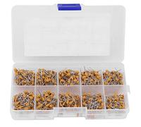500pcs 10 Values Monolithic Ceramic Capacitor Assortment Kit, 50V 10PF 680PF Electronic Capacitors, High Capacitance Compact for Bypass Circuits with Transparent Stora Capacitance Meters