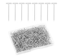 500pcs 38mm Épingles T pour Perruque, Présentoirs en Métal pour Bijoux avec Boîte Rangement Épingles Droites pour Accrocher des Photos Travaux Manuels Positionnement au Crochet (Argent)