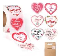 500pcs 4cm Autocollant Fête des Mères, En Forme de Cour Étiquettes de Bonne Fête des Mères Autocollants Floraux Autocollants de Sceau d'Enveloppe pour la Décoration De Cadeaux