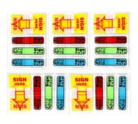 500pcs/5 Boîtes Signer Ici Notes Autocollantes, Onglets Fléchés Collants Signer Ici avec Flèche de Distributeur Veuillez Signer Ici Onglets Faciles à Poster pour École De Bureau