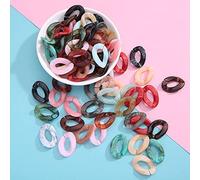 500Pcs Anneaux de liaison acryliques Clips de liaison rapide Anneau crochet Ouvrir ovale Anneaux de liaison Perles de bricolage Chaîne de cartes colorées Perles pour boucles d'oreilles Collier