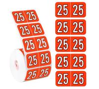 500pcs Autocollants Année 2025, 3,8x1,9cm Autocollants du Nouvel An 2025 Étiquettes de l'Année du Dossier Autocollants à Code Couleur pour Dossiers à Onglets (Rouge)