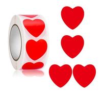 500pcs autocollants coeur rouge, 1 pouce Valentine forme d'amour autocollant tags pour la Saint Valentin, anniversaire de mariage, invitations, enveloppes, artisanat, bureau, signets