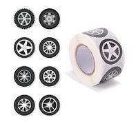 500pcs Autocollants Course, Stickers Auto-Adhésifs Roues Pneus pour Déco Fête Thème Racing Véhicules Casques