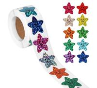 500pcs Autocollants Étoiles en Feuille, 2,54cm Petit Visage Souriant Autocollant de Récompense 10 Couleurs Autocollants Étiquettes Étoiles pour Enfants Enseignants Fournitures de Récompense