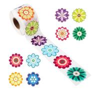 500pcs Autocollants Fleurs Décoratifs, 8 Modèles 3,8cm Imperméables Rouleau d'Autocollants Floraux Colorés Décalcomanies Printemps-Été pour Bouteille d'Eau Scrapbooking Récompenses Classe