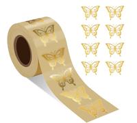 500pcs Autocollants Papillon, 4x3cm Or Autocollants de Sceau d'Enveloppe Papillon Autocollants Étiquettes Autocollantes Papillon pour Carte d'Invitation Boîte-Cadeau Cadeau de Fête de Mariage