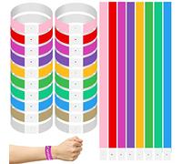 500Pcs Bracelet d'Identification, Bracelet en Papier existe en 10 Couleurs Différentes, Bracelet Evenementiel Utilise un Design Auto-adhésif, Bracelet en Papier Adhésif pour Événement/Festival/Concert