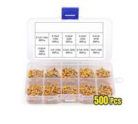 500Pcs Ceramic Capacitor kit 10Valuesx50Pcs 0.1uf-10uf (104-105) Multilayer Ceramic Capacitors Assorted Kit with Storage Box AUOQKQUT