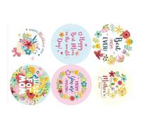 500pcs Étiquettes D'emballage D'autocollants De Fleurs 25 Mm Sceau Mère Heureux Pour Enveloppes Box Cartes Fête Des Mères Emballage Amovible