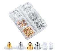 500pcs Fermoir Boucles d'Oreilles pour Clous, 6 Styles Silicone & Métal Boucles d'Oreilles Earring Backs pour Oreilles Tombantes Lourd Boucle d'Oreille Crochet Boucles d'Oreilles DIY Bijoux