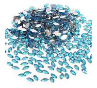 500Pcs Flatback,7 * 15mm Cristal AB de gouttelettes d'eau Cristal acrylique d'effets spéciauxpour les décorations de vêtements, sacs, chaussures et travaux manuels (Bleu clair)