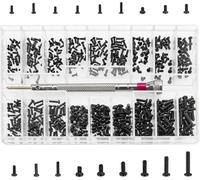 500pcs Kit de Vis de Réparation Minuscule Micro,18 Tailles M1.2 M1.4 M2 Micro Vis de Réparation,Kit d'Assortiment de Petites Noir