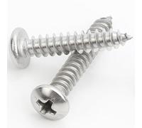 500Pcs M2.6 Self-Tapping Screws 304 Stainless Steel, Pan Head Phillips Drive, Corrosion Resistant Fasteners for General Assembly and Repair (4MM)