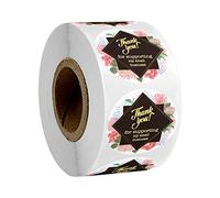 500Pcs Merci Stickers Autocollants d'Étiquette de Thank You Rouleau Rond Étiquettes Adhésives Papier D'emballage Étiquettes Baking Sticker Self-Adhesive Label DIY Artisanat Déco