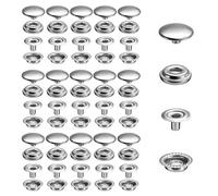 500PCS Pression Bouton Fixation, BetterJonny Kit de Fermeture à Pression 15 mm Boutons-Pression en Acier Inoxydable Set Bouton Pression Cuir pour Bateau Toile Sac Cuir Artisanat(Argent)