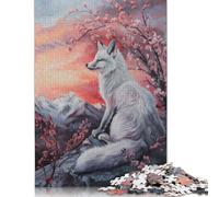 500pcs Renard Art Puzzle Magique Conte de Fées pour Adultes et Puzzle en Bois Puzzle Éducatif Jeu Familial 500 Pièces (52x38cm)