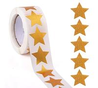 500pcs/ Rouleau Autocollant Étoiles Dorées, 25mm Autocollant de Récompense Enfant, Auto-Adhésifs Laser Star Stickers Paillettes pour Enseignants Parents Artisanat les Enfants à l'École Classe