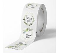 500Pcs Round Floral "Thank You" Stickers Self-Adhesive Gratitude Labels For Birthday Parties Wedding Decorations