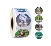 500PCS Stickers Motivational Roll - 1 pouce Animal Cartoon Stickers, Étiquettes de récompense amusantes, couleurs vives, finition lisse | Fournitures de classe des enseignants d'affirmation des enfant