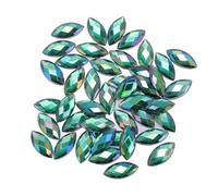 500pcs Strass de Marquise, Résine Arrière Vert Clair à Plat, Cristal Strass pour Vêtements Bricolaux de Décoration Bijoux Décor