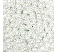 500pcs White Pearlescent Glass Beads 6 Mm For Bracelets Diy Crafts Necklaces Earrings Jewellery Making