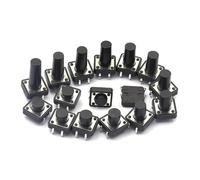 500pcs12*12 * 22/20/19/18/17/16/15/14/13/12/11/10/9/8/7/6/5/4.5mm Tactile Push Button Switch 4pin Tact Touch Switch Black NWPNLXEA(Height 7 mm)